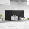 Virtuvės atbraila Juoda 90 x 40 cm grūdintas stiklas