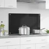 Virtuvės atbraila Juoda 90 x 50 cm grūdintas stiklas