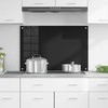 Virtuvės atbraila Juoda 90 x 60 cm grūdintas stiklas