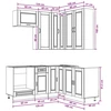 Virtuvės vienetas PORTO 8 pcs Balta Apdirbta mediena