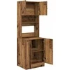 Virtuvės bufetai su lentyna 2 pcs Senas medis 60 x 50 x 180 cm
