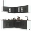 Virtuvinių spintelių komplektas, 11 dalių, Kalmar, juoda