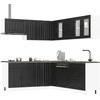 Virtuvinių spintelių komplektas, 11 dalių, Lucca, juoda