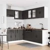 Virtuvinių spintelių komplektas, 11 dalių, Lucca, juoda
