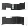 Virtuvinių spintelių komplektas, 11 dalių, Porto, juoda
