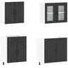 Virtuvinių spintelių komplektas, 4 dalių, Lucca, juoda