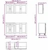 Virtuvinių spintelių komplektas, 4 dalių, Porto, dūminio