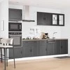 Virtuvinių spintelių komplektas, 7 dalių, Porto, juoda