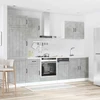 Virtuvinių spintelių komplektas, 7 dalių, Lucca, betono pilka