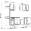 Virtuvinių spintelių komplektas, 7 dalių, Porto, juoda