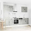 Virtuvinių spintelių komplektas, 7 dalių, Kalmar, betono pilka