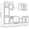 Virtuvinių spintelių komplektas, 7 dalių, Porto, betono pilka