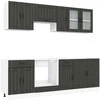 Virtuvinių spintelių komplektas, 8 dalių, Kalmar, juoda