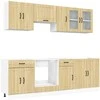 Virtuvinių spintelių komplektas, 8 dalių, Lucca, ąžuolo