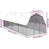 vištienos bėgimas su stogu 2,5x8x2,25 m cinkuoto plieno