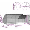 Vištų narvas 3 vnt. Sidabro 600 x 200 x 200 cm Plienas ir PE