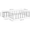 Voljeras šunims, juodos spalvos, 15,73 m², plienas