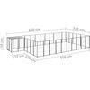 Voljeras šunims, juodos spalvos, 19,36 m², plienas
