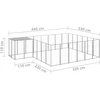 Voljeras šunims, sidabrinės spalvos, 12,1 m², plienas