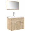 Vonios baldų komplektas, 3 dalių, ąžuolo, apdirbta mediena