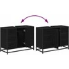 Vonios baldų rinkinys 3 pcs Juodas ąžuolas Apdirbta mediena