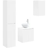 Vonios spintos komplektas 3 vnt. Balta 33 x 34,5 x 160 cm