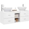 Vonios spintos komplektas 3 vnt. Balta 129 x 44,5 x 80 cm