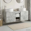 Vonios baldų rinkinys 3 vnt. Betono pilka 49,5 x 44,5 x 65,5 cm