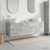 Vonios baldų rinkinys 3 vnt. Betono pilka 49,5 x 44,5 x 66 cm