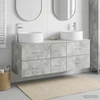 Vonios baldų rinkinys 3 vnt. Betono pilka 49,5 x 44,5 x 65,5 cm