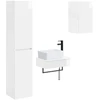 Vonios baldų rinkinys 3 vnt. Itin blizgi balta