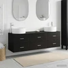 Vonios baldų rinkinys 3 vnt. Juoda 49,5 x 44,5 x 65,5 cm