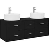 Vonios baldų rinkinys 3 vnt. Juoda 129 x 44,5 x 80 cm