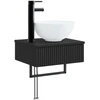 Vonios baldų rinkinys 3 vnt. Juoda Apdirbta mediena