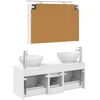 Vonios baldų rinkinys 4 pcs Balta Apdirbta mediena ir stiklas