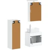 Vonios baldų rinkinys 4 pcs Balta Apdirbta mediena ir stiklas