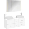 Vonios baldų rinkinys 4 pcs Balta Apdirbta mediena ir stiklas