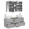 Vonios baldų rinkinys 4 pcs Pilka Sonoma