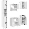 Vonios baldų rinkinys 5 pcs Balta Apdirbta mediena &amp; metalas