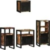 Vonios baldų rinkinys su stalčių 4 pcs Kietas atkurtas medis (Atnaujinta)