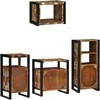 Vonios baldų rinkinys su stalčių 4 pcs Kietas atkurtas medis (Atnaujinta)