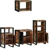 Vonios baldų rinkinys su stalčių 4 pcs Kietas atkurtas medis (Atnaujinta)