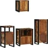 Vonios baldų rinkinys su stalčių 4 pcs Kietas atkurtas medis (Atnaujinta)
