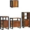 Vonios baldų rinkinys su stalčių 4 pcs Kietas atkurtas medis (Atnaujinta)