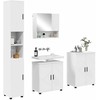 Vonios baldų rinkinys 4 pcs Balta Apdirbta mediena &amp; metalas