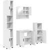 Vonios baldų rinkinys 4 pcs Balta Apdirbta mediena & metalas