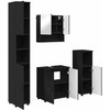 Vonios baldų rinkinys 4 pcs Juoda Apdirbta mediena &amp; metalas