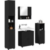 Vonios baldų rinkinys 4 pcs Juoda Apdirbta mediena &amp; metalas