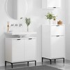 Vonios baldų rinkinys 2 pcs Balta Inžinerinė mediena ir metalas