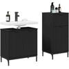 Vonios baldų rinkinys 2 pcs Juoda Inžinerinė mediena ir metalas